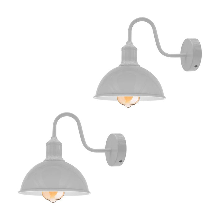 Modern Industrial Swan Neck Metal Arm E27 Sconce Wall Light Set Fixture for Living Room Dining Room Kitchen.