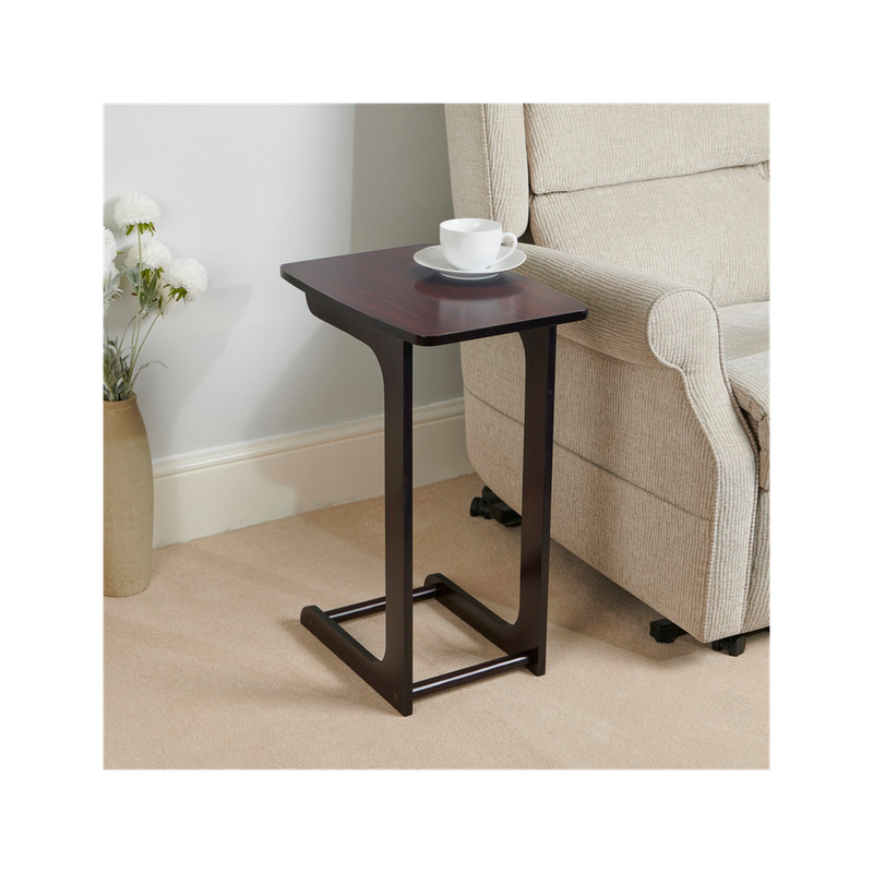 Greenhurst C Shaped Sofa Side Table, Compact Size Veneer Finish W30 x D44 x H60cm