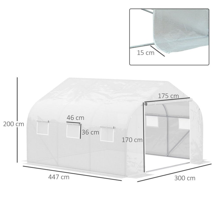 Premium White PE Greenhouse Cover Replacement - Durable & Weatherproof - Ideal for All Gardeners - 4.5x3x2m