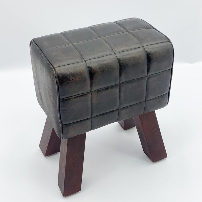 Premium Leather Footstool - Sturdy, Versatile, 50CM