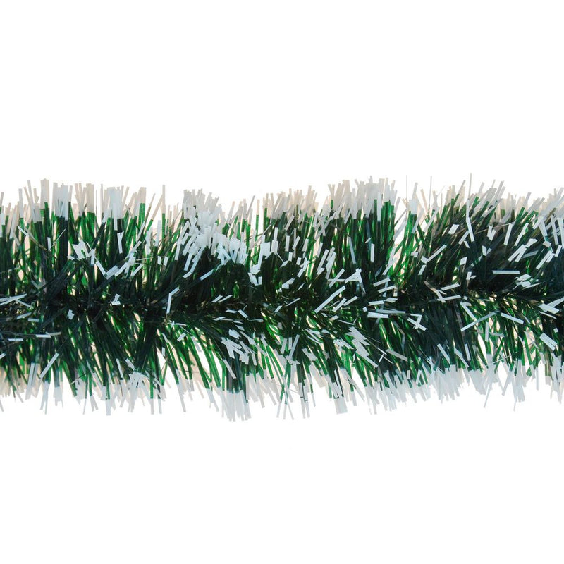 Premium 6-Ply 3m Snow Tipped Green Christmas Tinsel - Festive Home Decor & Tree Ornament