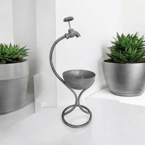 57CM GREY METAL GARDEN PLANTER