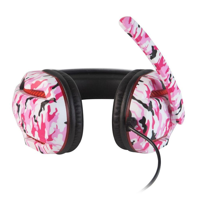 Vybe Camo Gaming Headset for PS, Xbox & PC with AUX-in Support, Diva Pink