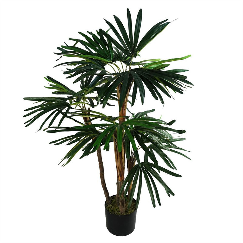 100cm Raphis Palm Artificial Tree - Realistic Silk Leaves - Natural Trunk - Perfect for Any Space