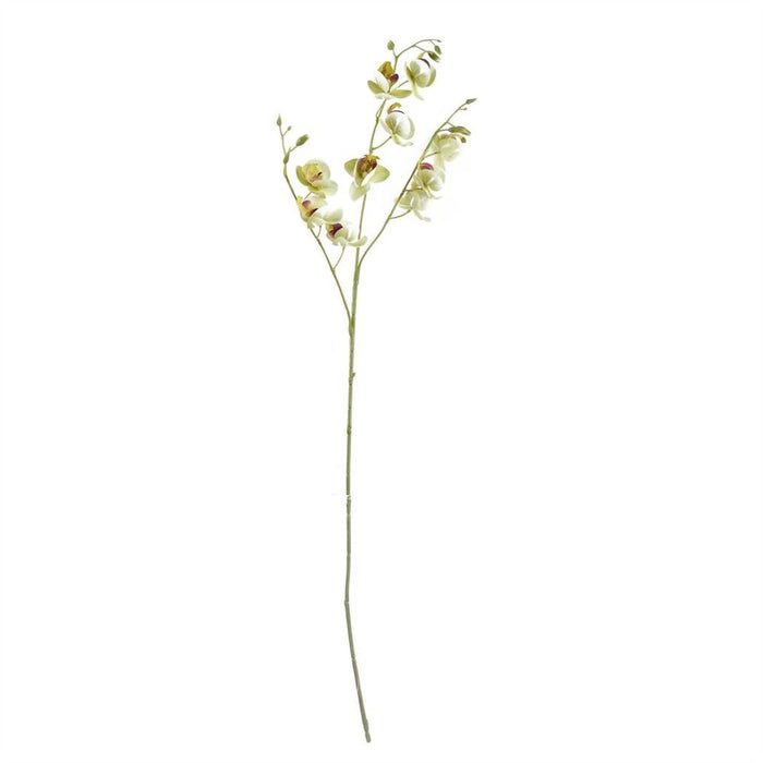 Pack of 6 x 80cm Cream Artificial Mini Orchid Stem