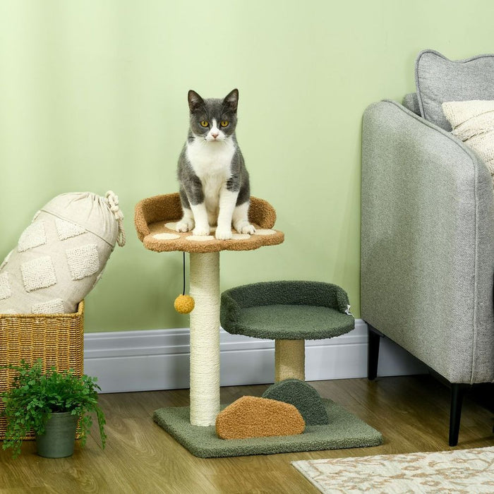 Ultimate Indoor Cat Tree: 52cm, Scratching Posts, 2 Beds, Toy Ball