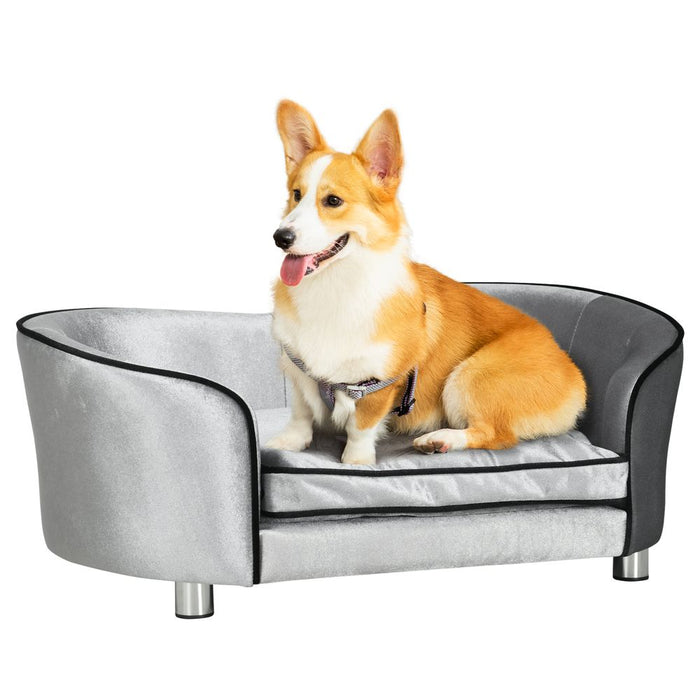 Premium Dog Sofa Pet Chair, Kitten Couch w/ Soft Cushion, Storage - Medium Dogs 50cm, 20kg