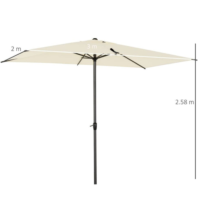 Premium Aluminium Sun Umbrella - Stay Shaded in Style with Angled Beige Canopy