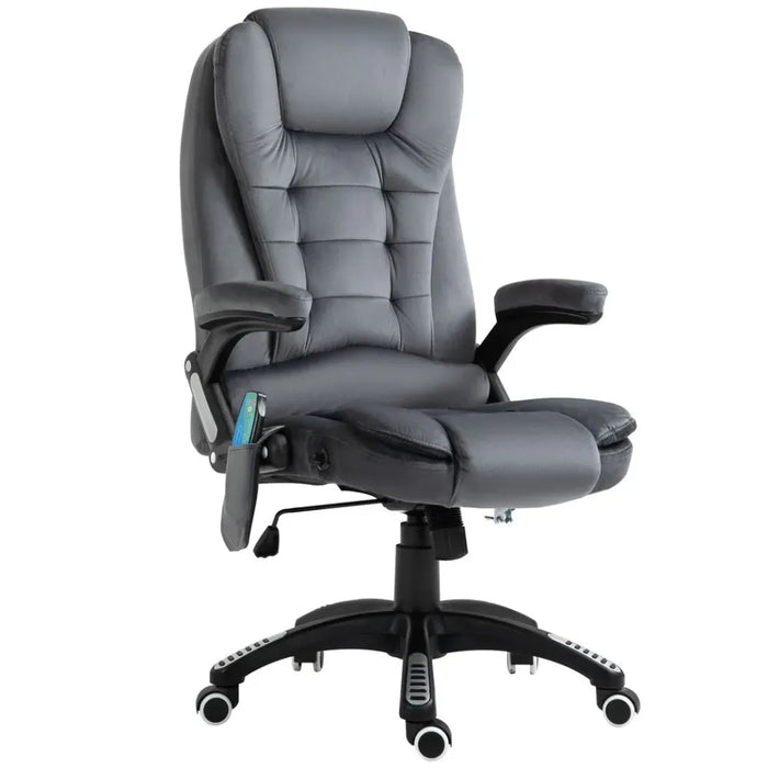 Premium Massage Reclining Chair - Executive Grey - Heating - Relaxing Headrest