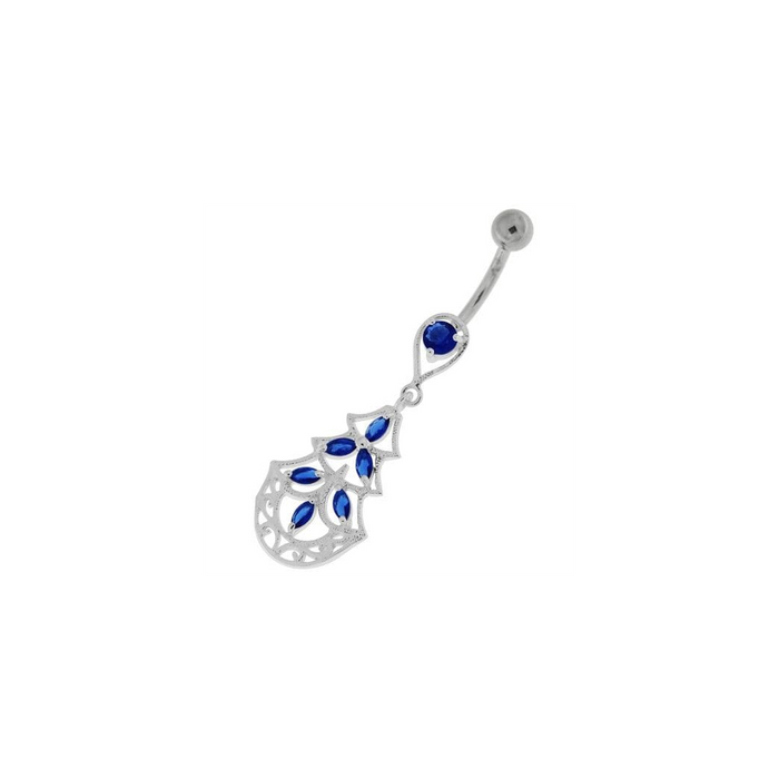 Three Steps Jeweled Chandelier Navel Belly Button Ring