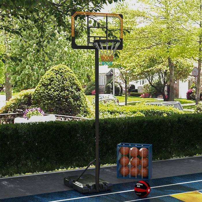 SPORTNOW Basketball Backboard Hoop Set | Portable, Adjustable & Durable | With Wheels | 182-213cm | Black