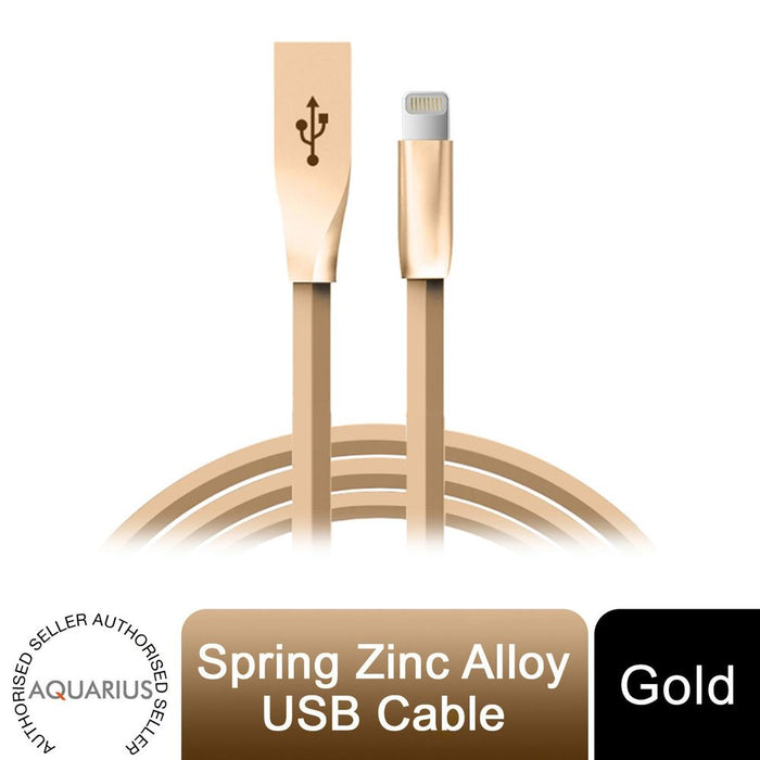 Premium Gold Zinc Alloy Lightning to USB Cable - Fast Charging, 1m