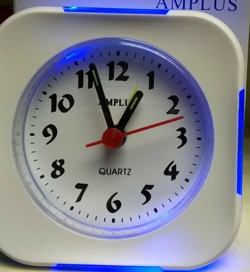 Amplus Alarm Clock - Clear Display, Snooze Function, White