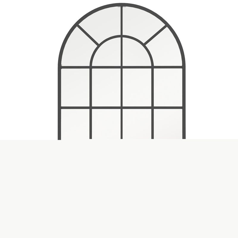 HOMCOM Modern Arch Window Wall Mirror for Living Room Bedroom, 110x62cm, Black