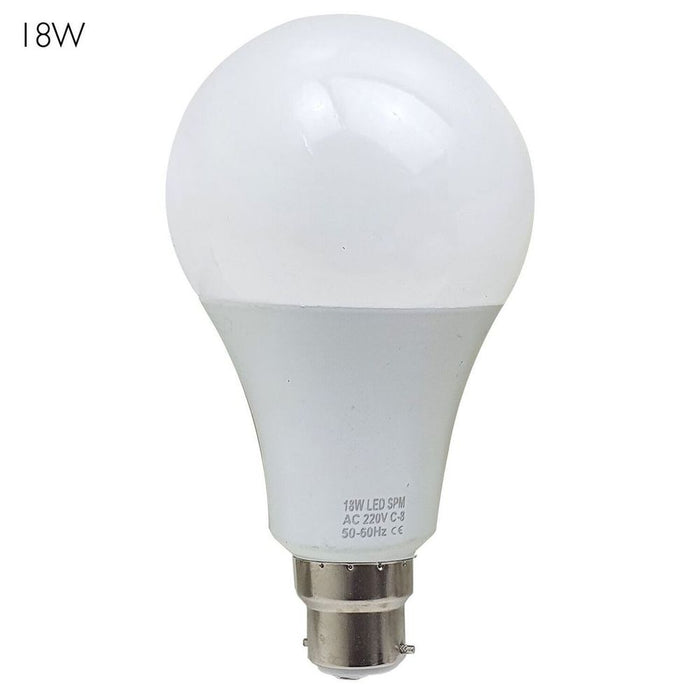 High Quality 18W B22 Screw LED Light Bulbs - Energy Saving, Cool White 6000K, Non Dimmable