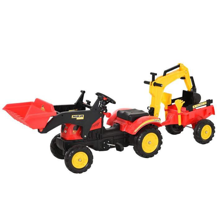 Ultimate Pedal Powered Tractor Ride-On Car | Bucket Steering Wheel | Ages 3-6