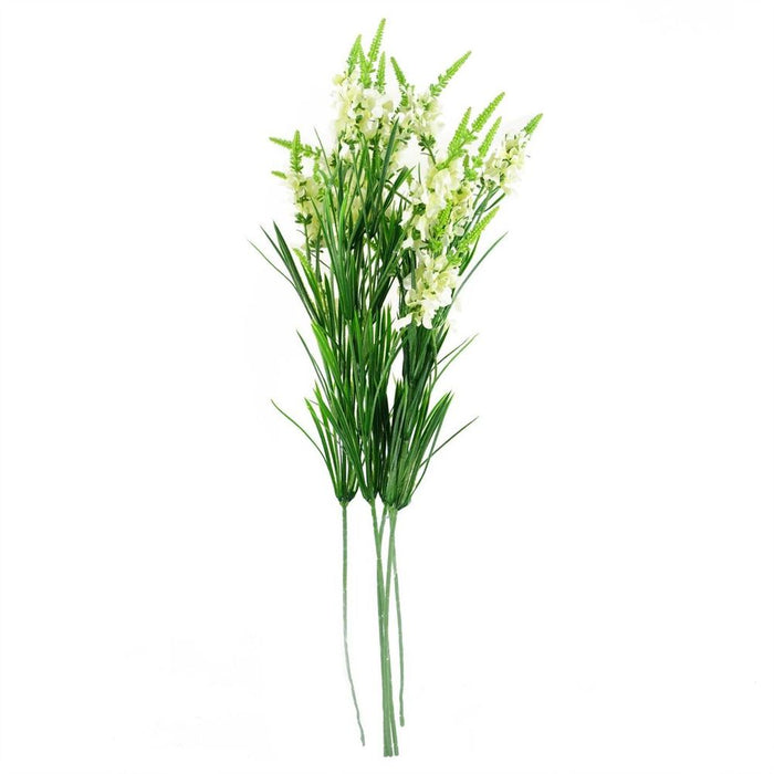 Pack of 6 x 80cm White Larkspur Artifical Stem