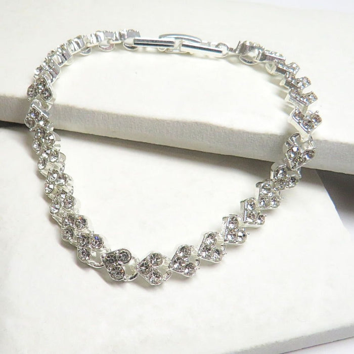 Diamante Heart Tennis Bracelet | Ideal Birthday or Christmas Gift