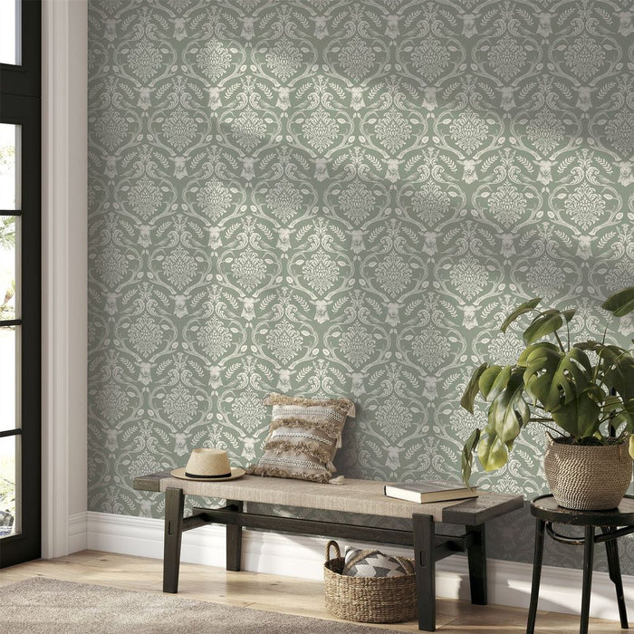 Premium Quality Stag Damask Sage Green sw12 - Perfect for All Demographics!