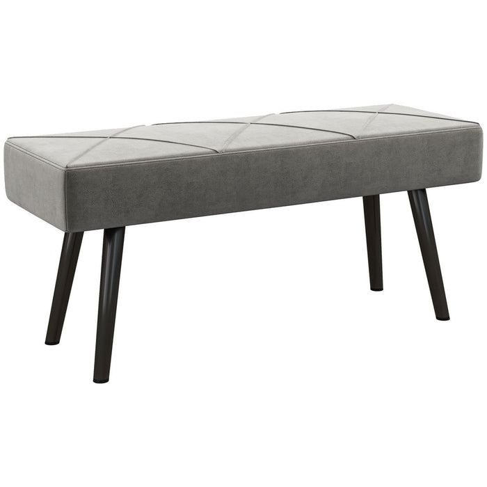 Luxury Grey End of Bed Bench - Comfortable, Stylish & Durable - HOMCOM