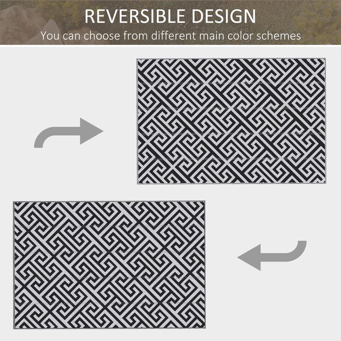 Outsunny 182x274cm Reversible Outdoor Rug - Portable & Durable - Perfect for RV Camping & More!