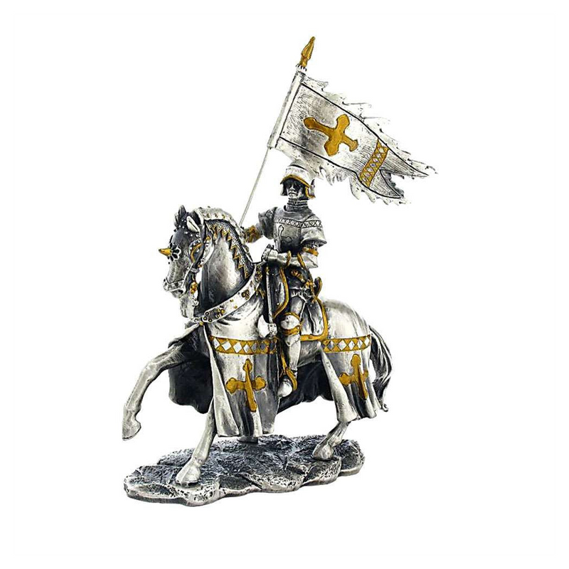 Mounted Pennant Knight (hand-cast statue sculpture) 9.5cm Height