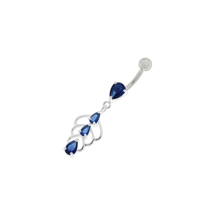 Triple Stone Jeweled Joining Belly Ring