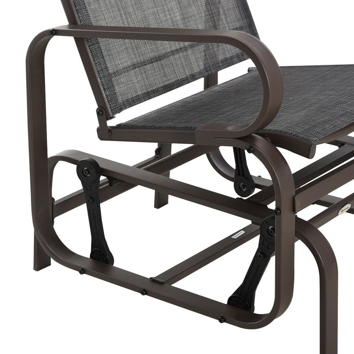 3 piece Outdoor Swing Chair with Tea Table Set, Patio Garden Rocking Furniture