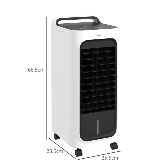 HOMCOM Mobile Air Cooler for Home Office, with Oscillation, Ice Packs