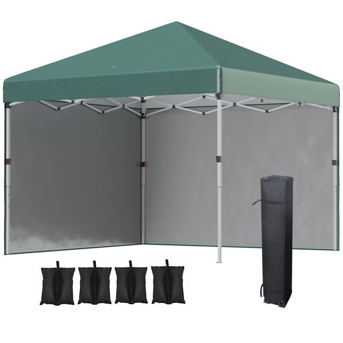 Premium Pop Up Gazebo | 3x3 (M) | 2 Sidewalls | Green