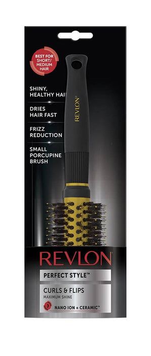 Revlon Ceramic Blow Dry Hair Brush - Small Round Barrel Nano Anti Bacterial Technology