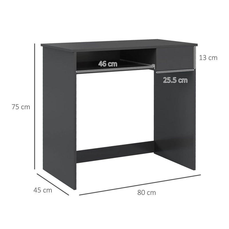 HOMCOM Compact Computer Table, Grey: Space-Saving, Durable, Stylish - Ideal for Study, Office, or Bedroom