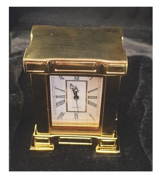 Gold Polished Brass Miniature Clock - French Mantel IMP38 - CLEARANCE