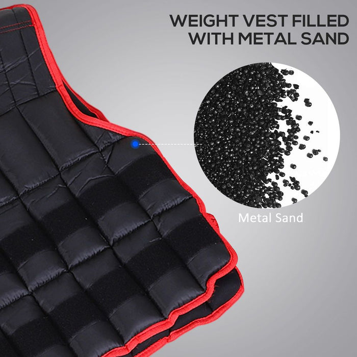 20KG Adjustable Weight Vest with Velcro Fastenings - Running, Gym, Training, Weight Loss - High Quality HOMCOM