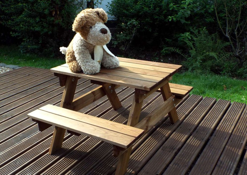 Premium Solid Wood Kids Picnic Table | Water Repellent | Classic English Design | 10 Year Guarantee