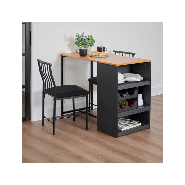 Space-Saving Bistro Dining Set - Compact, Black, High-Quality