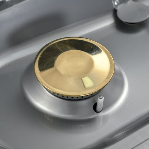 Foldable 2 Burner Gas BBQ Grill Trolley w/ Side Shelves Storage Pocket