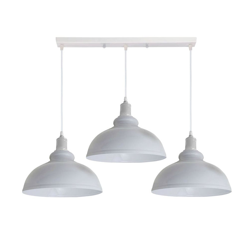 Industrial Vintage Loft Kitchen Bar 3 Lights Fittings Ceiling Curvy Metal E27