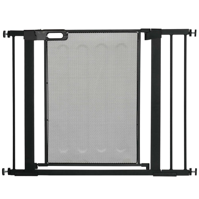 Premium Pressure Fit Safety Gate, Auto Close, 75-103 cm, Black - PawHut