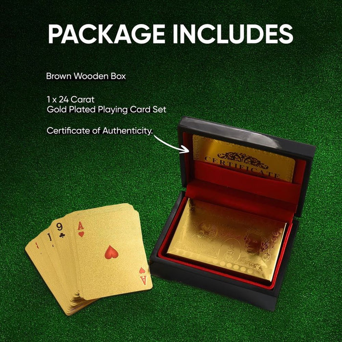 24K Gold Plated Playing Cards - Luxury Novelty Gift Set