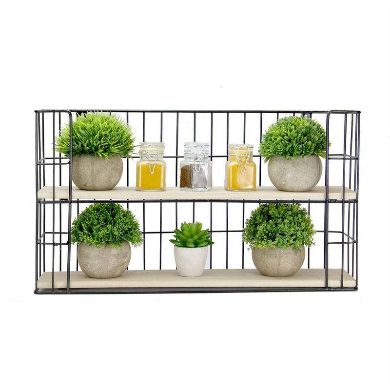 2 Tier Rectangular Floating Shelf | M&W | Stylish Industrial Decor | Rustic & Modern Home | Easy Install | Declutter Space