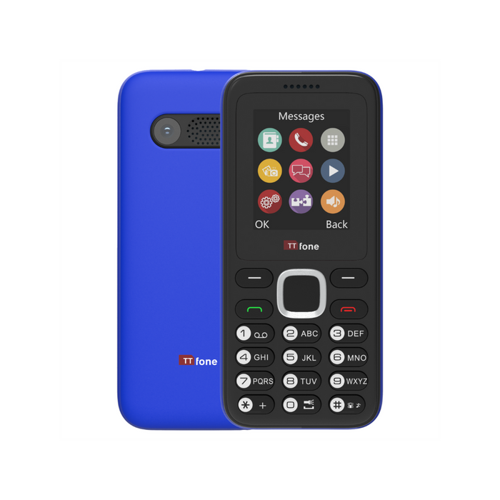 TTfone TT150 Blue Dual SIM - High-Quality, Unlocked, with Mains Charger - Perfect for Emergency Use