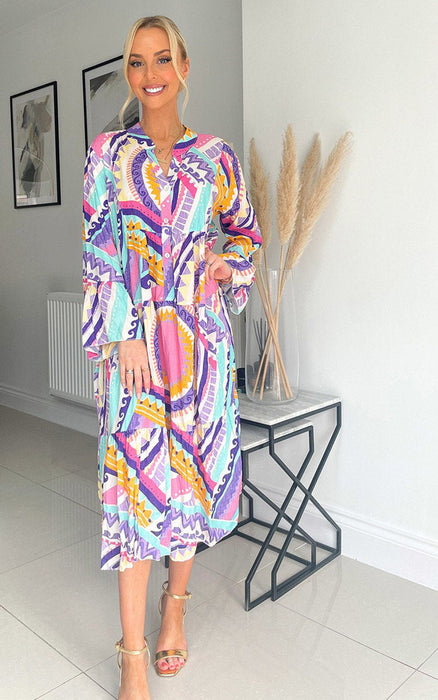 Stunning Printed Midi Dress - Elegant and Comfortable - Perfect for Your Next Formal Event - Best Quality, Affordable Price!