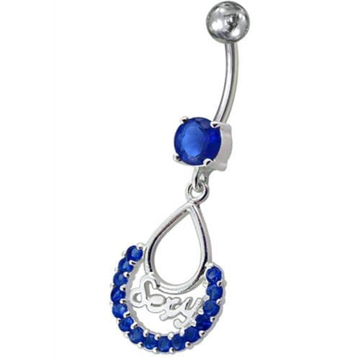 Fancy Silver SEXY Dangling Belly Navel Body Jewelry Ring