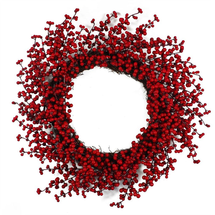 Extra Large Luxury Christmas Red Berry Wreath: 60cm (24") Diameter - Perfect for Door Décor