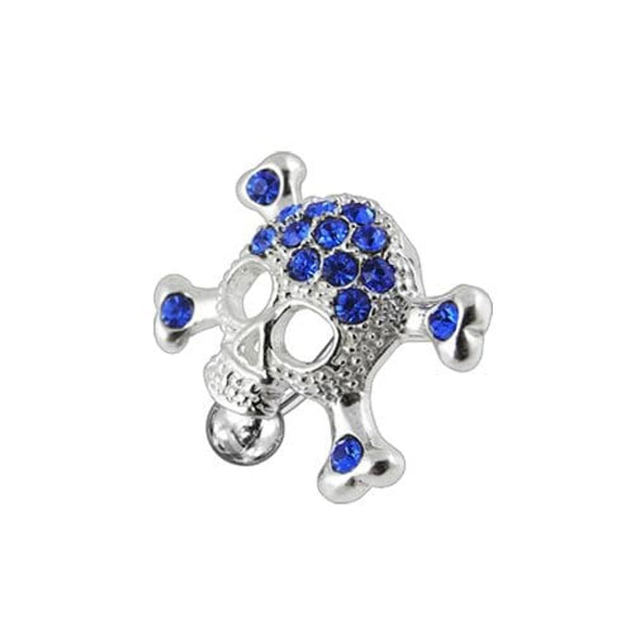 Crossbone Reverse Dangling Jewelled Belly Ring