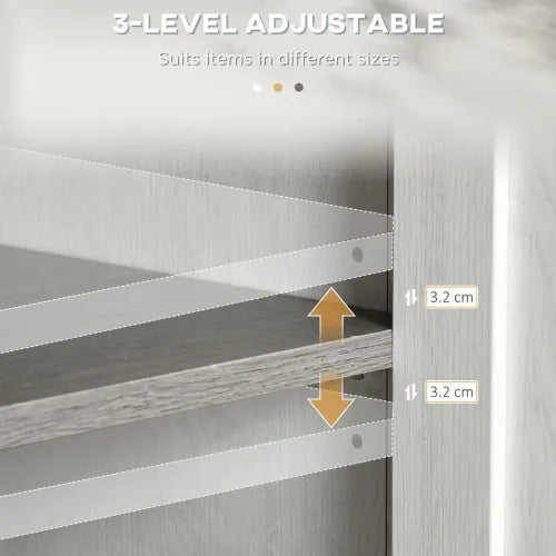 Bathroom Floor Standing Cabinet Storage Organizer w/ Drawer Double Door, White