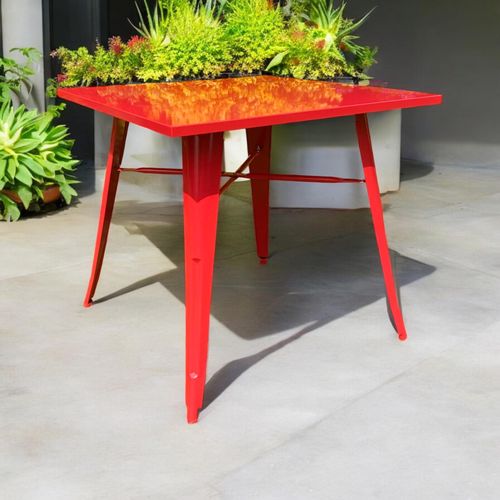 80X80X76CM RED METALTABLE