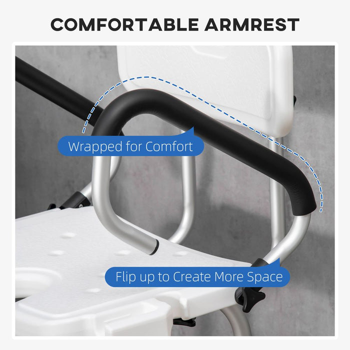 Adjustable Shower Stool with Suction Foot Pads for Elderly Disabled