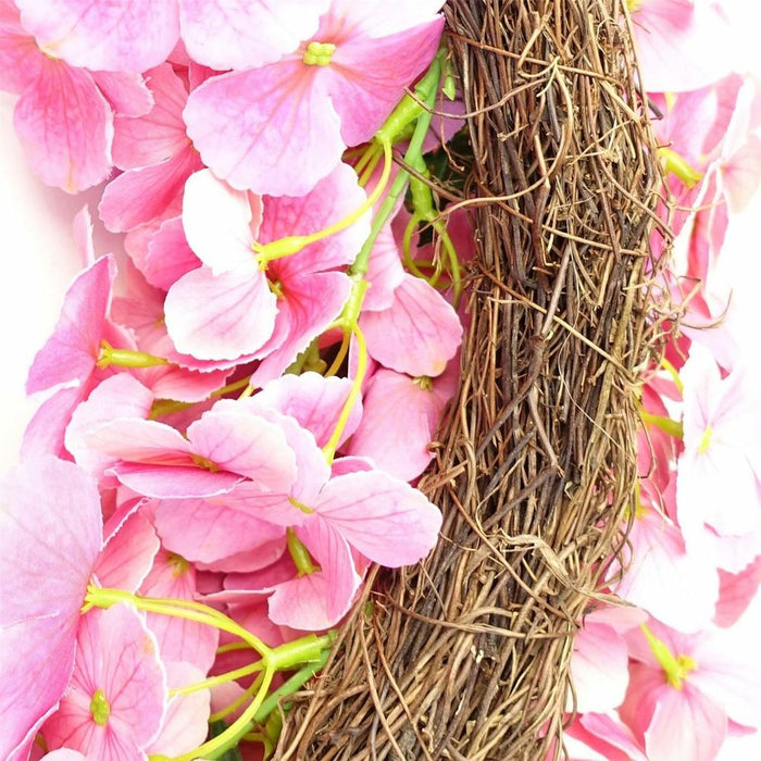 Premium 40cm Artificial Pink Floral Blossom Wreath